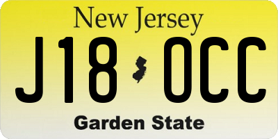 NJ license plate J18OCC