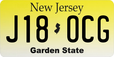 NJ license plate J18OCG
