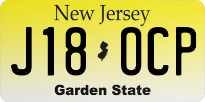 NJ license plate J18OCP