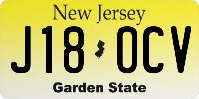 NJ license plate J18OCV