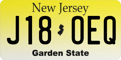 NJ license plate J18OEQ