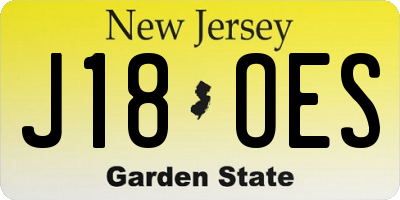 NJ license plate J18OES