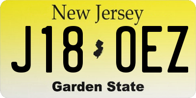 NJ license plate J18OEZ