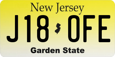 NJ license plate J18OFE