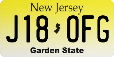 NJ license plate J18OFG