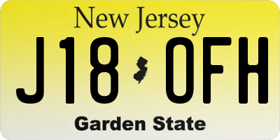 NJ license plate J18OFH
