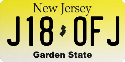 NJ license plate J18OFJ