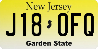 NJ license plate J18OFQ