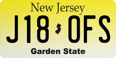 NJ license plate J18OFS