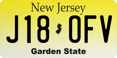 NJ license plate J18OFV