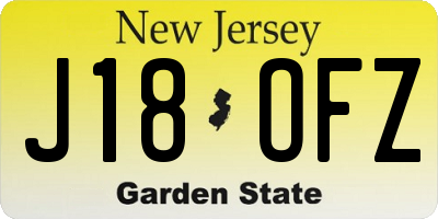 NJ license plate J18OFZ