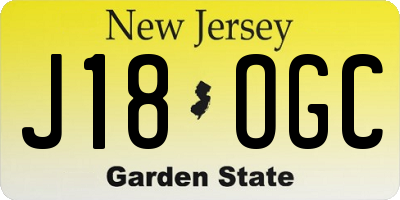 NJ license plate J18OGC