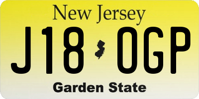 NJ license plate J18OGP