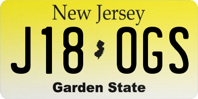 NJ license plate J18OGS