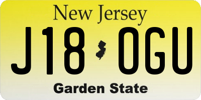 NJ license plate J18OGU