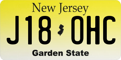 NJ license plate J18OHC