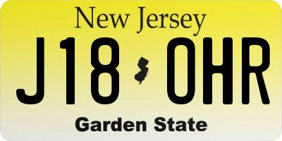 NJ license plate J18OHR