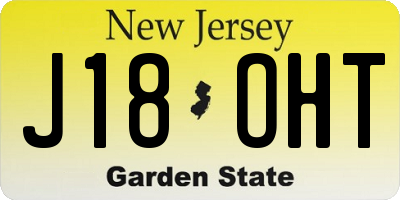 NJ license plate J18OHT
