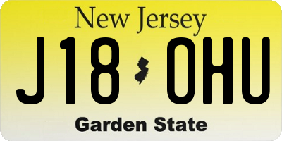 NJ license plate J18OHU