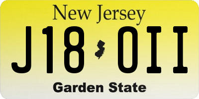 NJ license plate J18OII