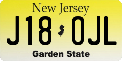 NJ license plate J18OJL