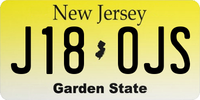 NJ license plate J18OJS