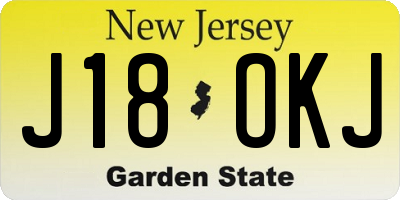NJ license plate J18OKJ