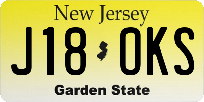 NJ license plate J18OKS