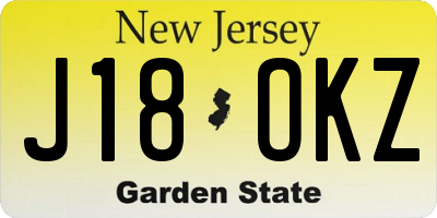 NJ license plate J18OKZ
