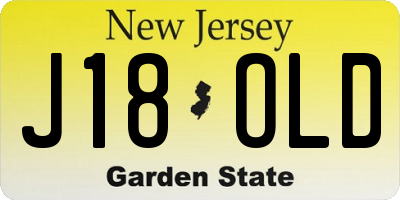 NJ license plate J18OLD