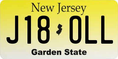 NJ license plate J18OLL
