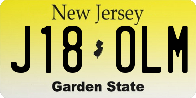 NJ license plate J18OLM