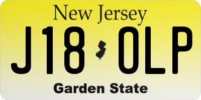 NJ license plate J18OLP