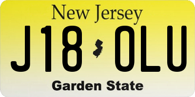 NJ license plate J18OLU
