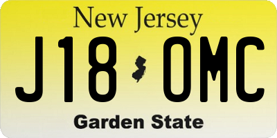 NJ license plate J18OMC