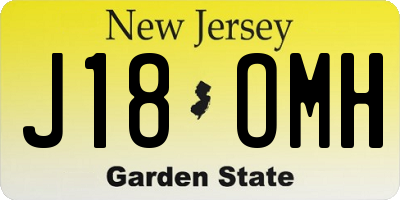NJ license plate J18OMH