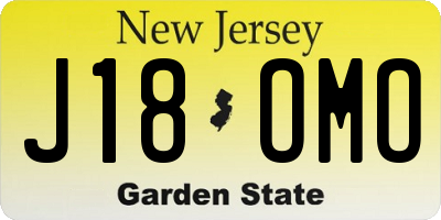 NJ license plate J18OMO