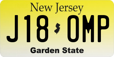 NJ license plate J18OMP