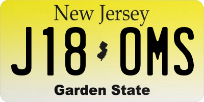 NJ license plate J18OMS