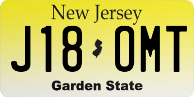 NJ license plate J18OMT