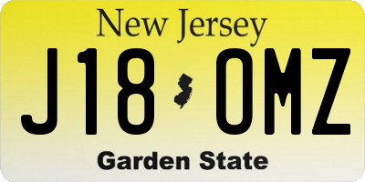 NJ license plate J18OMZ