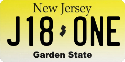 NJ license plate J18ONE