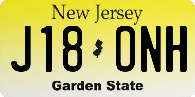 NJ license plate J18ONH