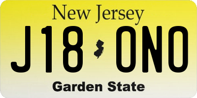 NJ license plate J18ONO