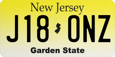 NJ license plate J18ONZ