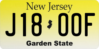 NJ license plate J18OOF