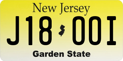 NJ license plate J18OOI