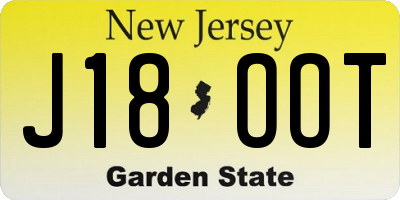 NJ license plate J18OOT