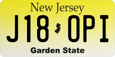 NJ license plate J18OPI