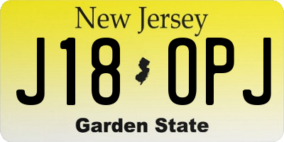 NJ license plate J18OPJ